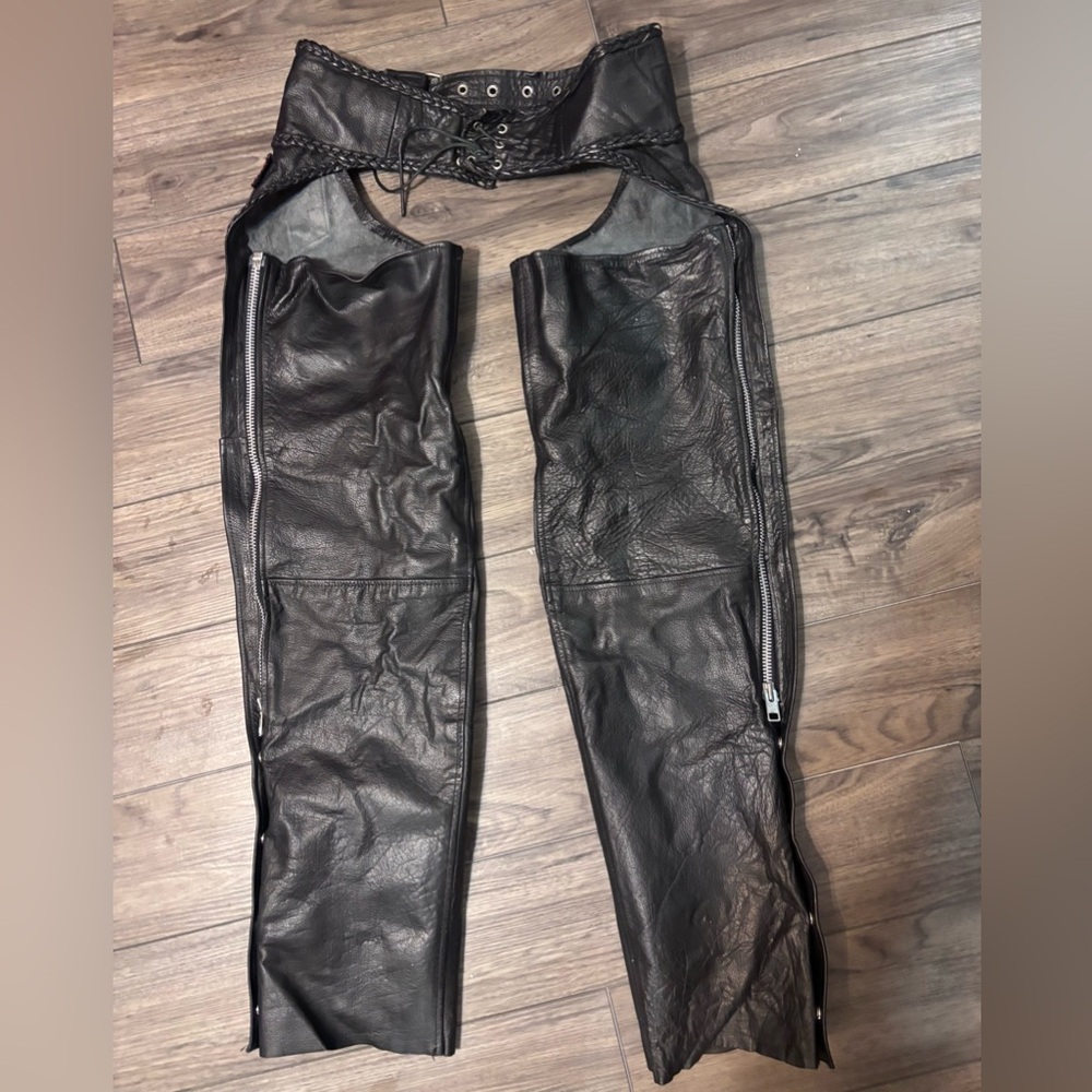 HOT LEATHERS 
Black Leather Chaps
Size X Small
Good Condition